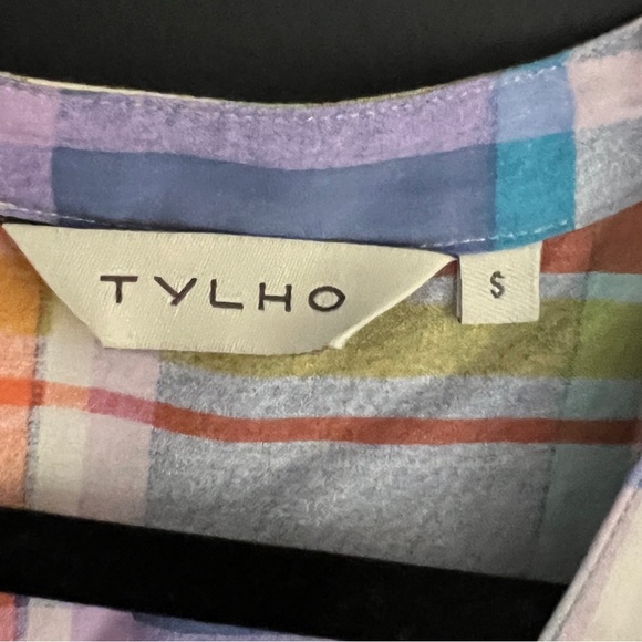 TYLHO Plaid Colorful Maxi Button Up Shirt Dress S - Picture 8 of 13